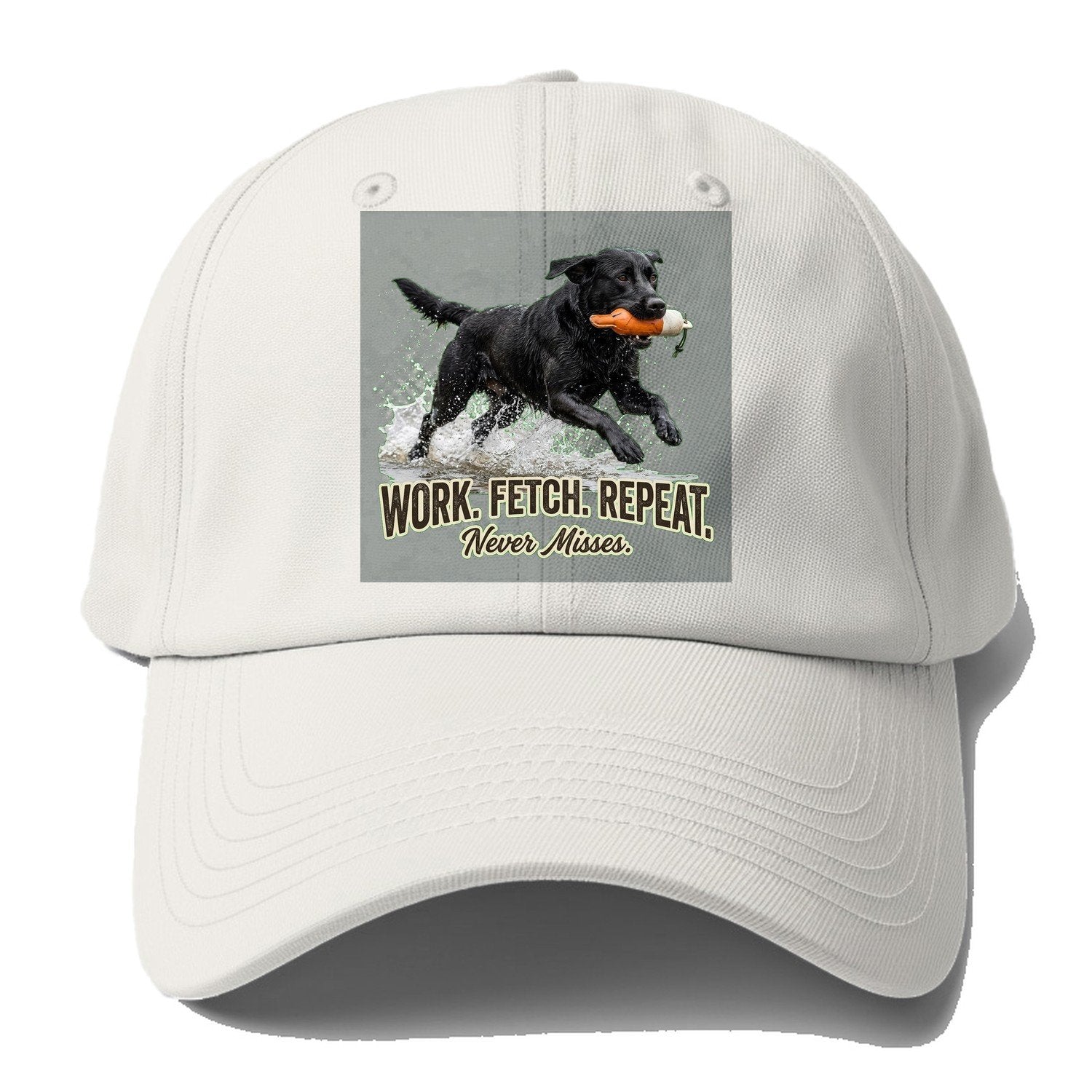 Work Fetch Repeat Baseball Cap – Off White