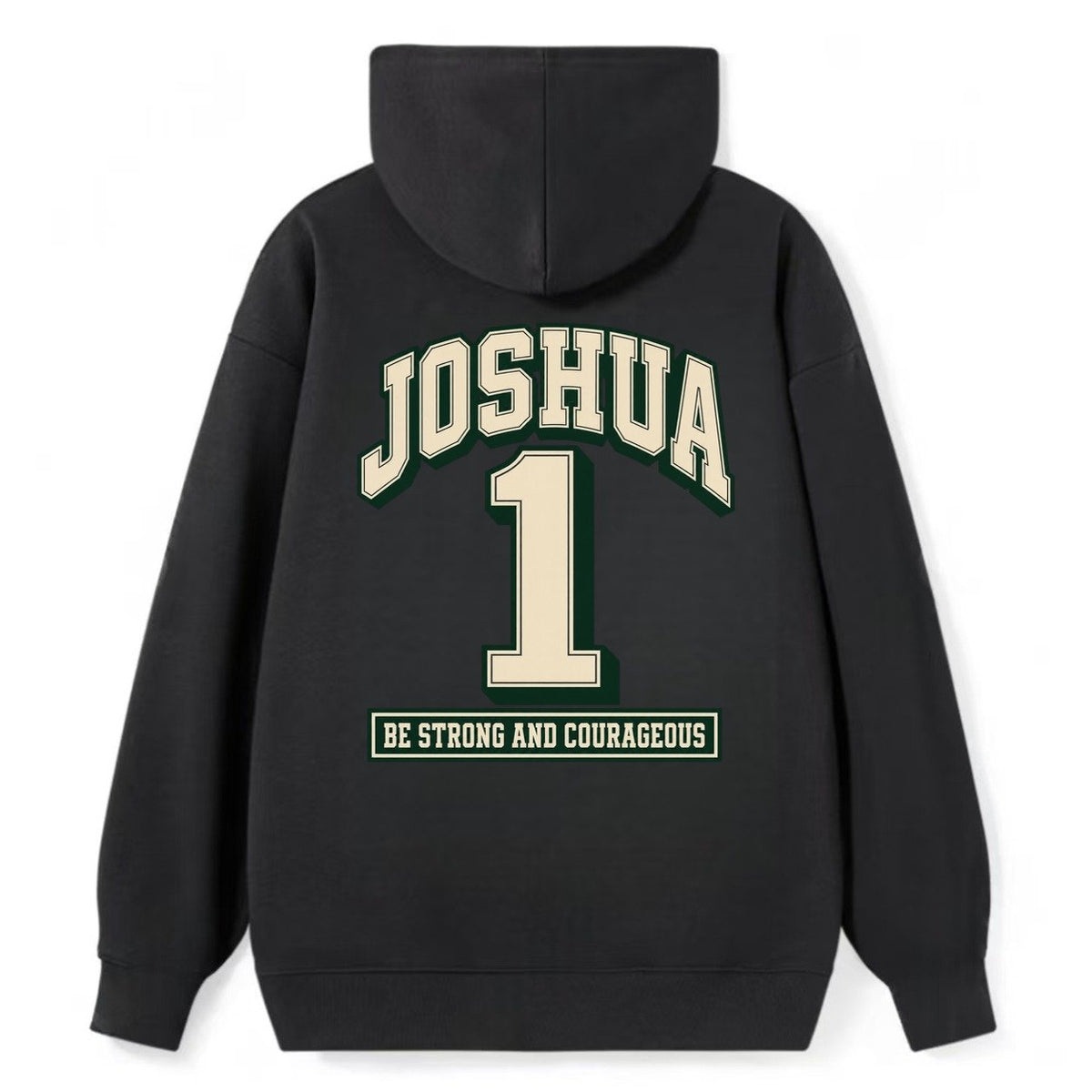 Joshua 1 Varsity Chapel Varsity Classic Pullover Hoodie – Black