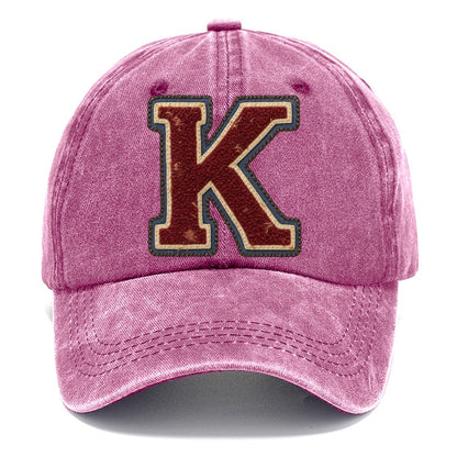 Varsity Chenille K Monogram Classic Cap – Dusty Rose