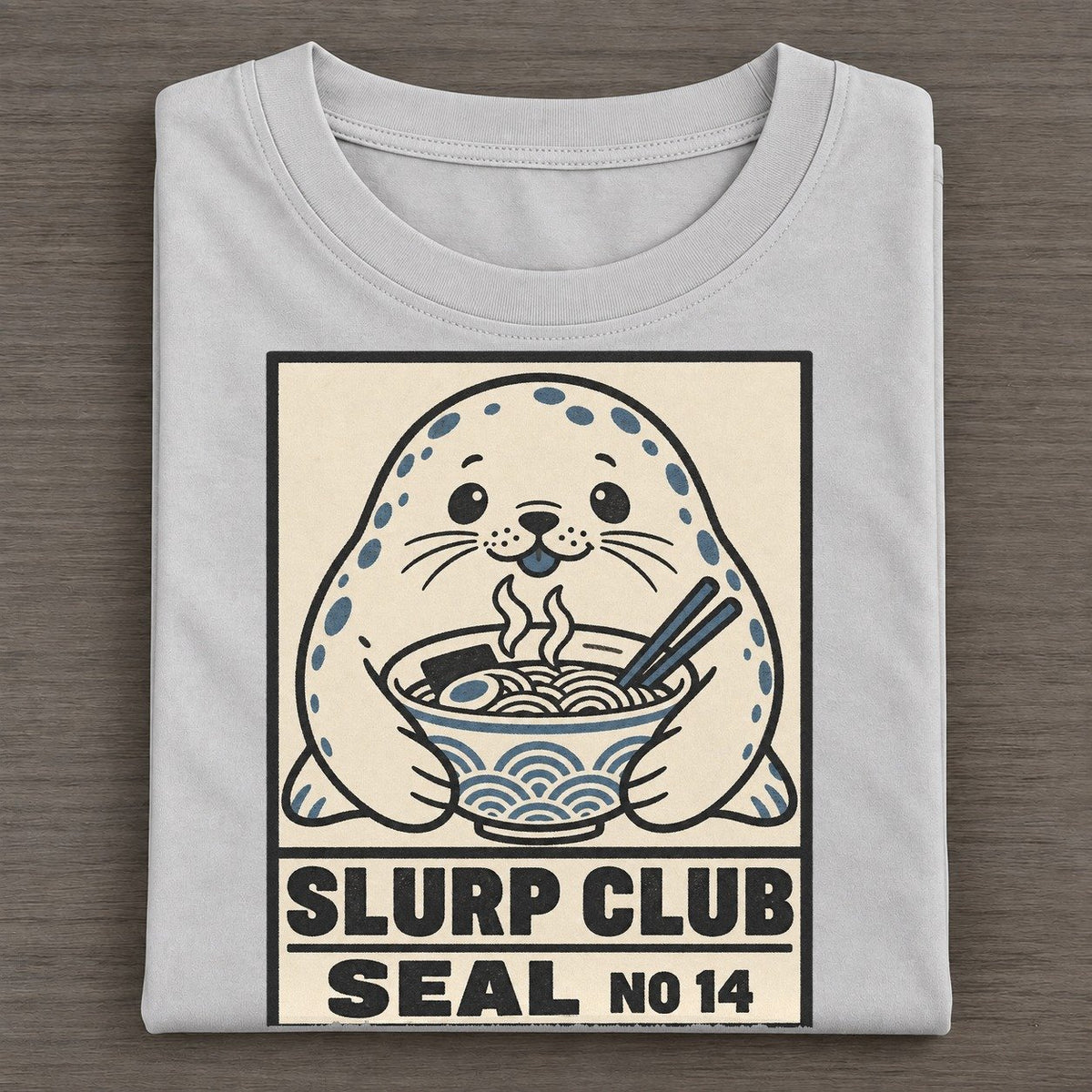 Seal Seafood Slurp Club Classic T-shirt – Grey