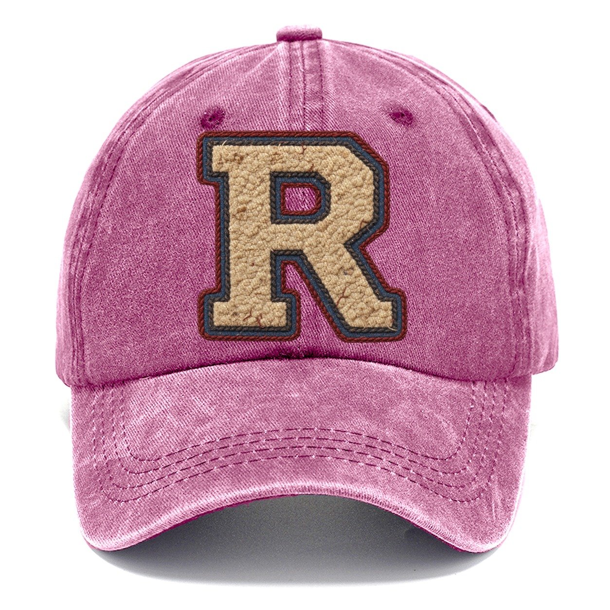 Varsity Chenille R Monogram Classic Cap – Dusty Rose