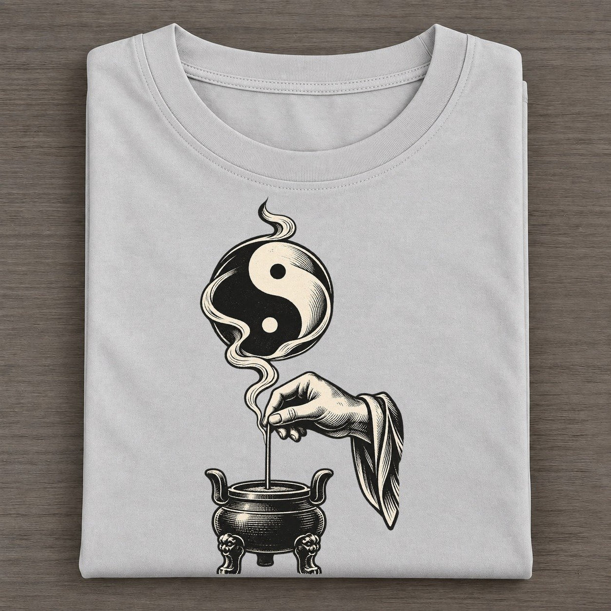 Daoist Incense And Taijitu World Faiths Ink Figures Classic T-shirt – Grey