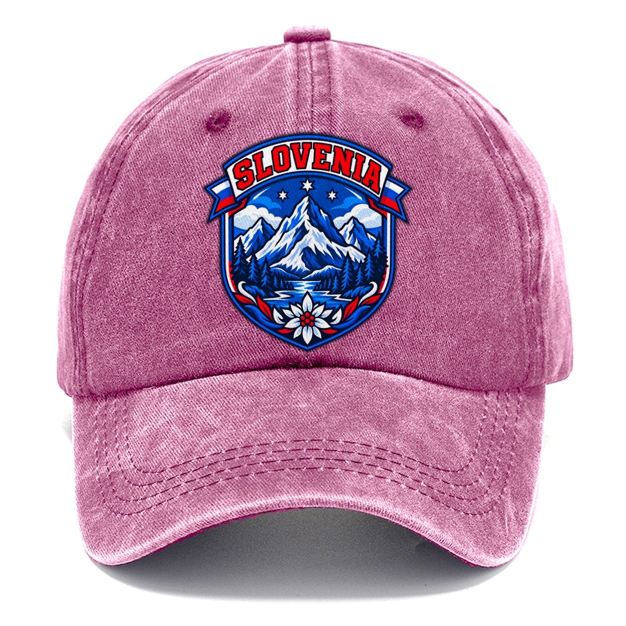 Slovenia Retro Badge Country Logos Classic Cap – Dusty Rose