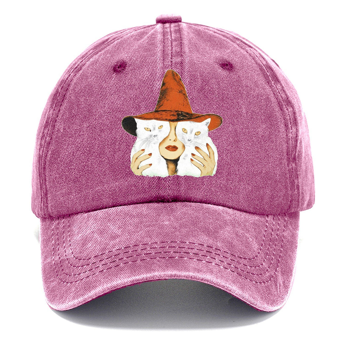 Witch Face With Cats Classic Cap – Dusty Rose