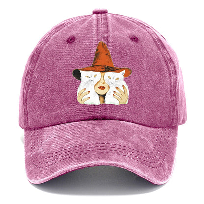 Witch Face With Cats Classic Cap – Dusty Rose