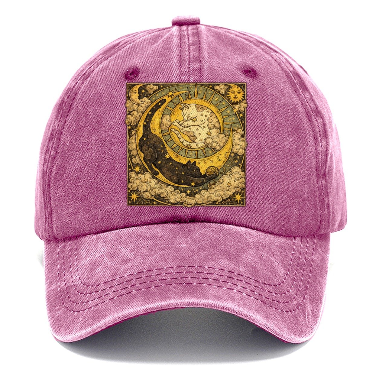 Moonlit Black Cat Classic Cap – Dusty Rose