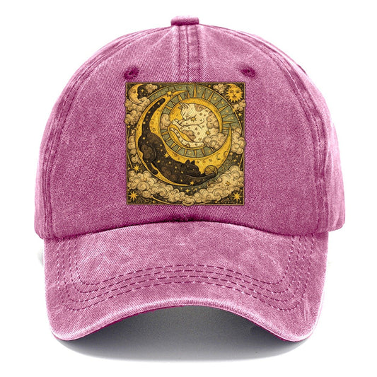 Moonlit Black Cat Classic Cap – Dusty Rose