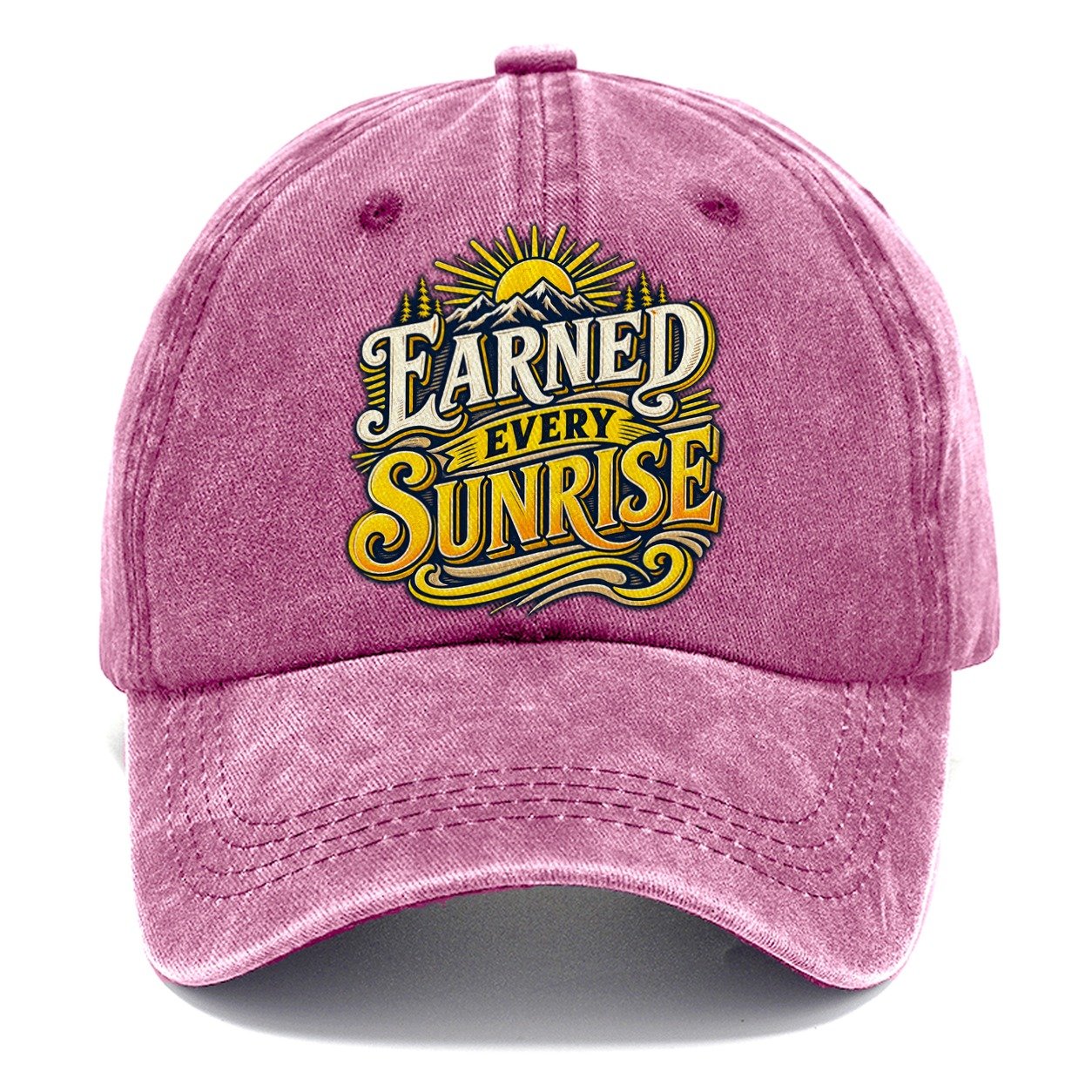 Earned Every Sunrise Retired Living Classic Cap – Dusty Rose