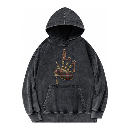 Scottish Thistle Vintage Washed Hoodie – Black