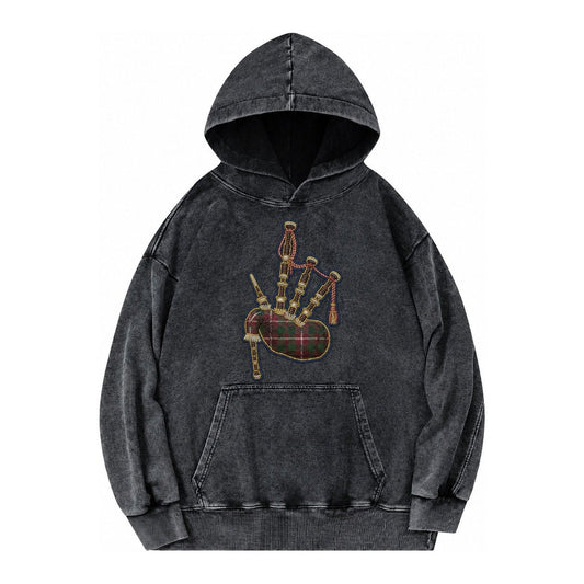 Scottish Thistle Vintage Washed Hoodie – Black