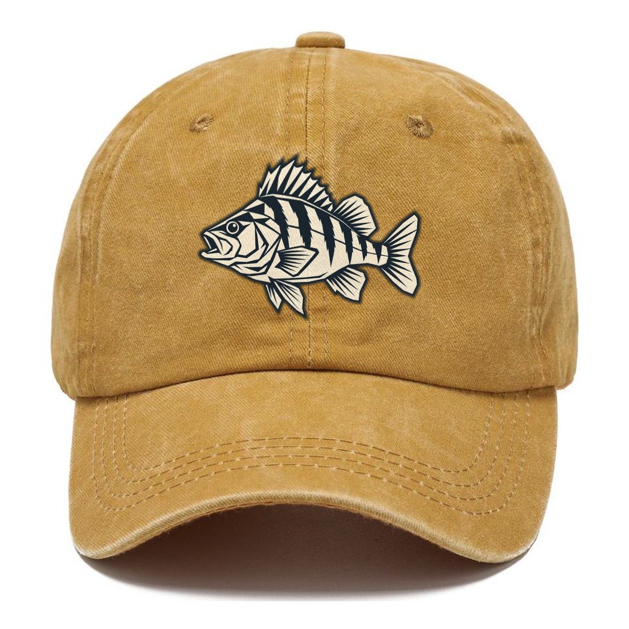 Geometric Perch Fishing Elegant Classic Cap – Golden Harvest