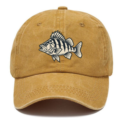Geometric Perch Fishing Elegant Classic Cap – Golden Harvest