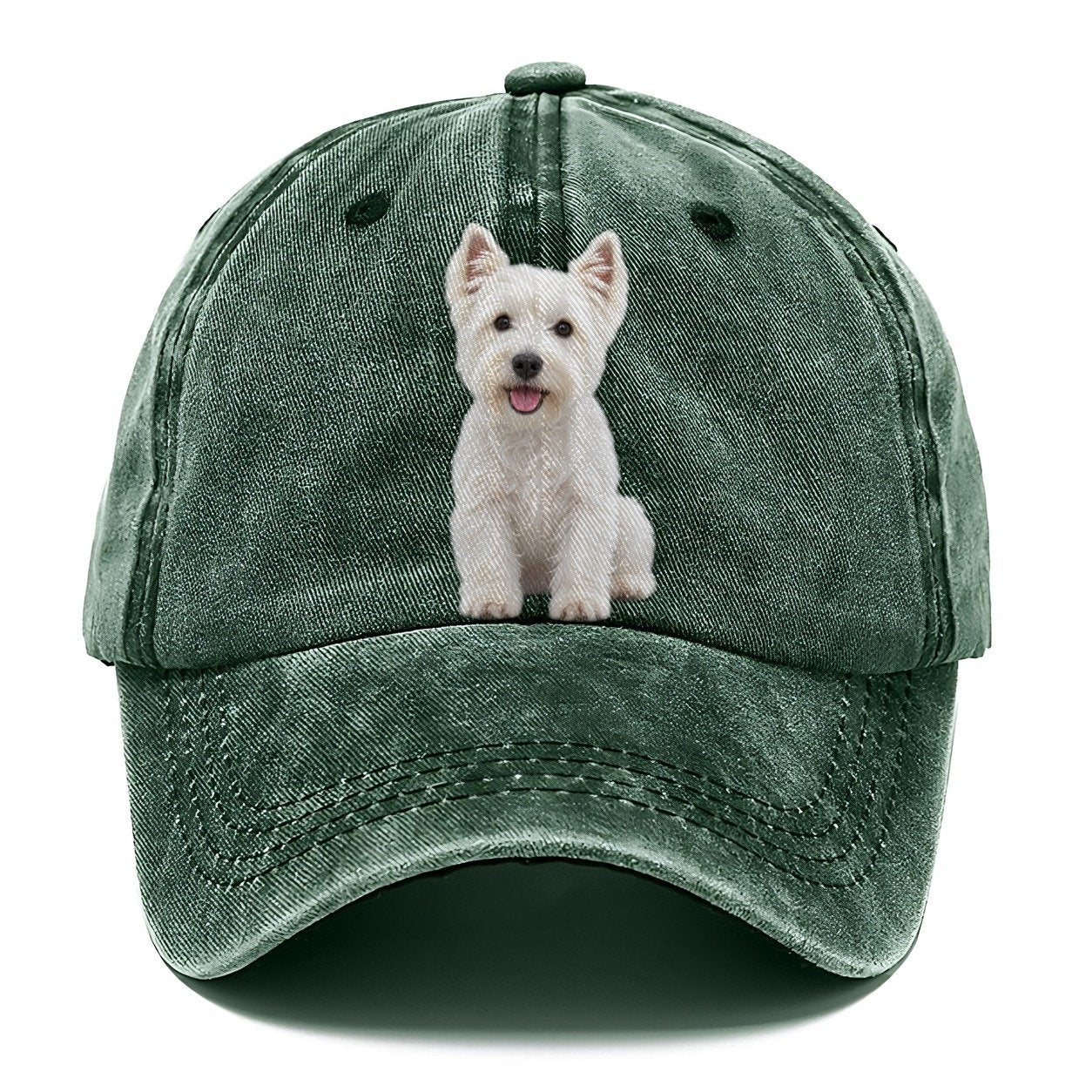 West Highland White Terrier Westie Sitting Top Breeds Classic Cap – Forest Mist