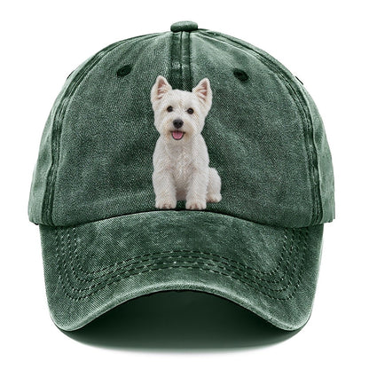West Highland White Terrier Westie Sitting Top Breeds Classic Cap – Forest Mist