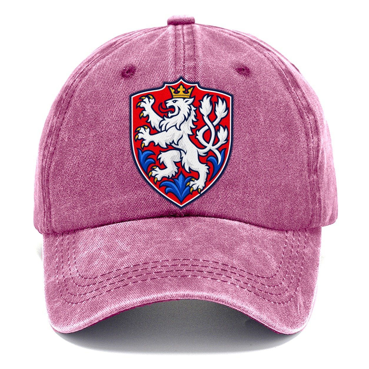 Czech Republic Minimal Emblem Country Logos Classic Cap – Dusty Rose