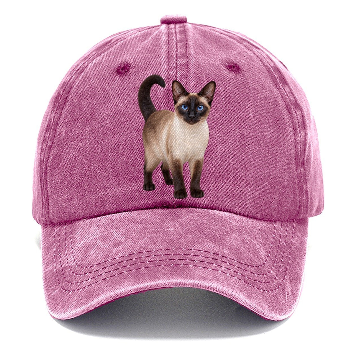 Siamese Standing Three Quarter Realistic Cat Portrait Classic Cap – Dusty Rose