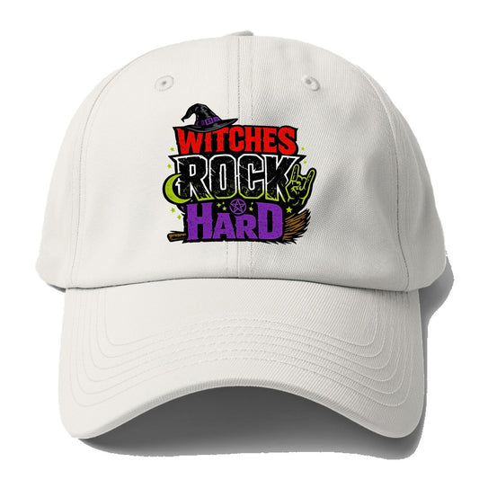 Witches Rock Hard Baseball Cap – Off White