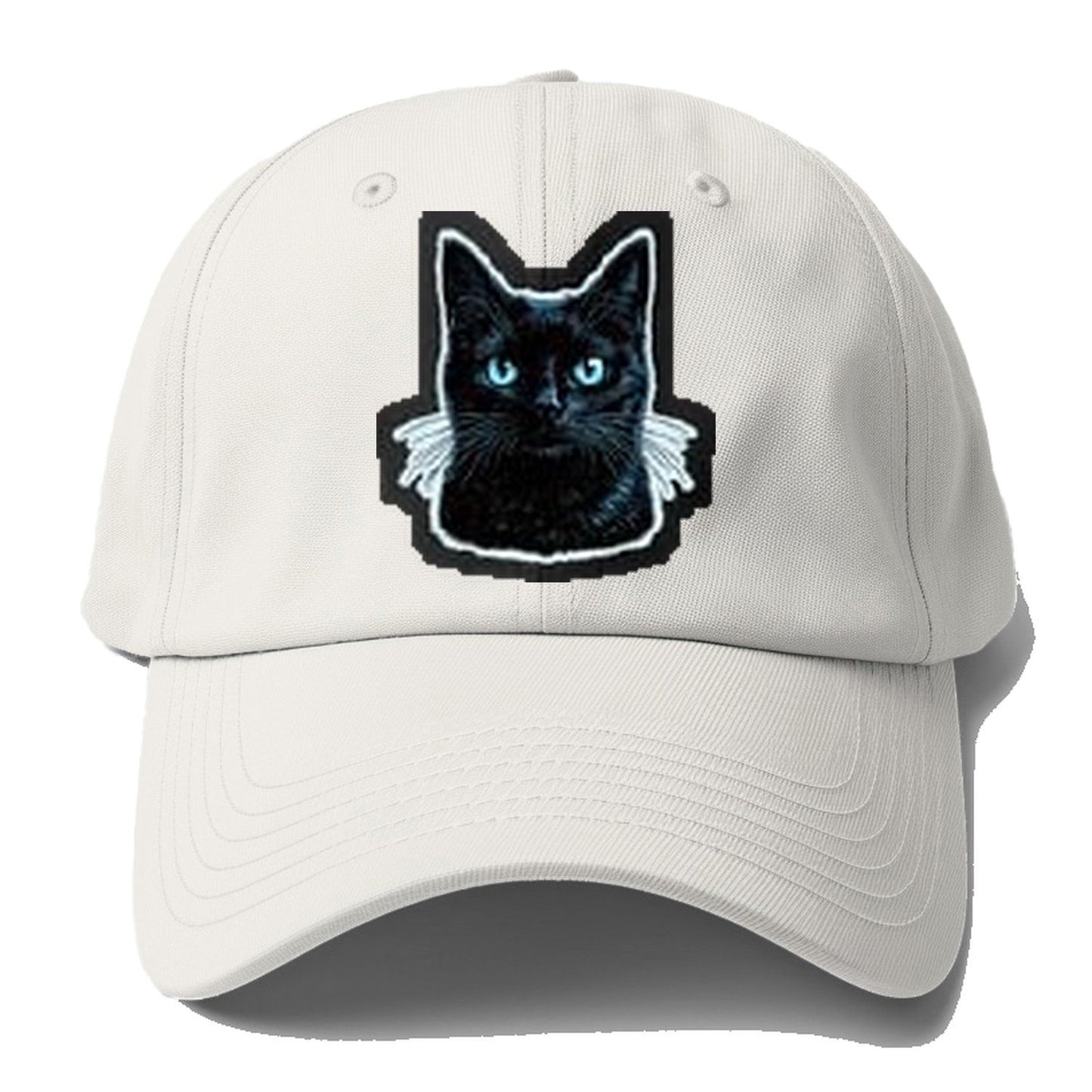 Golden Eyed Black Cat V2 Baseball Cap – Off White