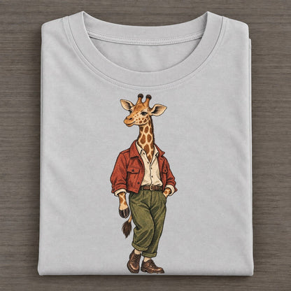 Giraffe Wardrobe Portrait Wild Wardrobe Portraits Classic T-shirt – Grey