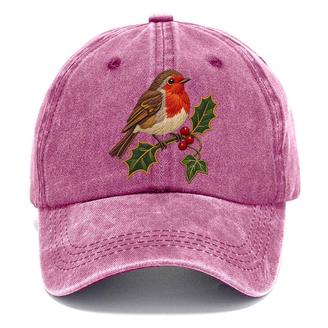 British Robin Holly And Ivy Uk Culture Heritage Classic Cap – Dusty Rose