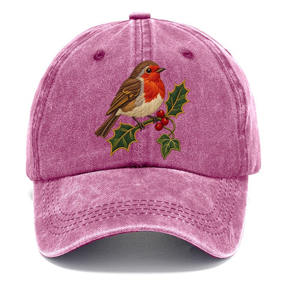 British Robin Holly And Ivy Uk Culture Heritage Classic Cap – Dusty Rose