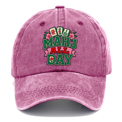 Mahj All Day Mahjong Game Night Classic Cap – Dusty Rose