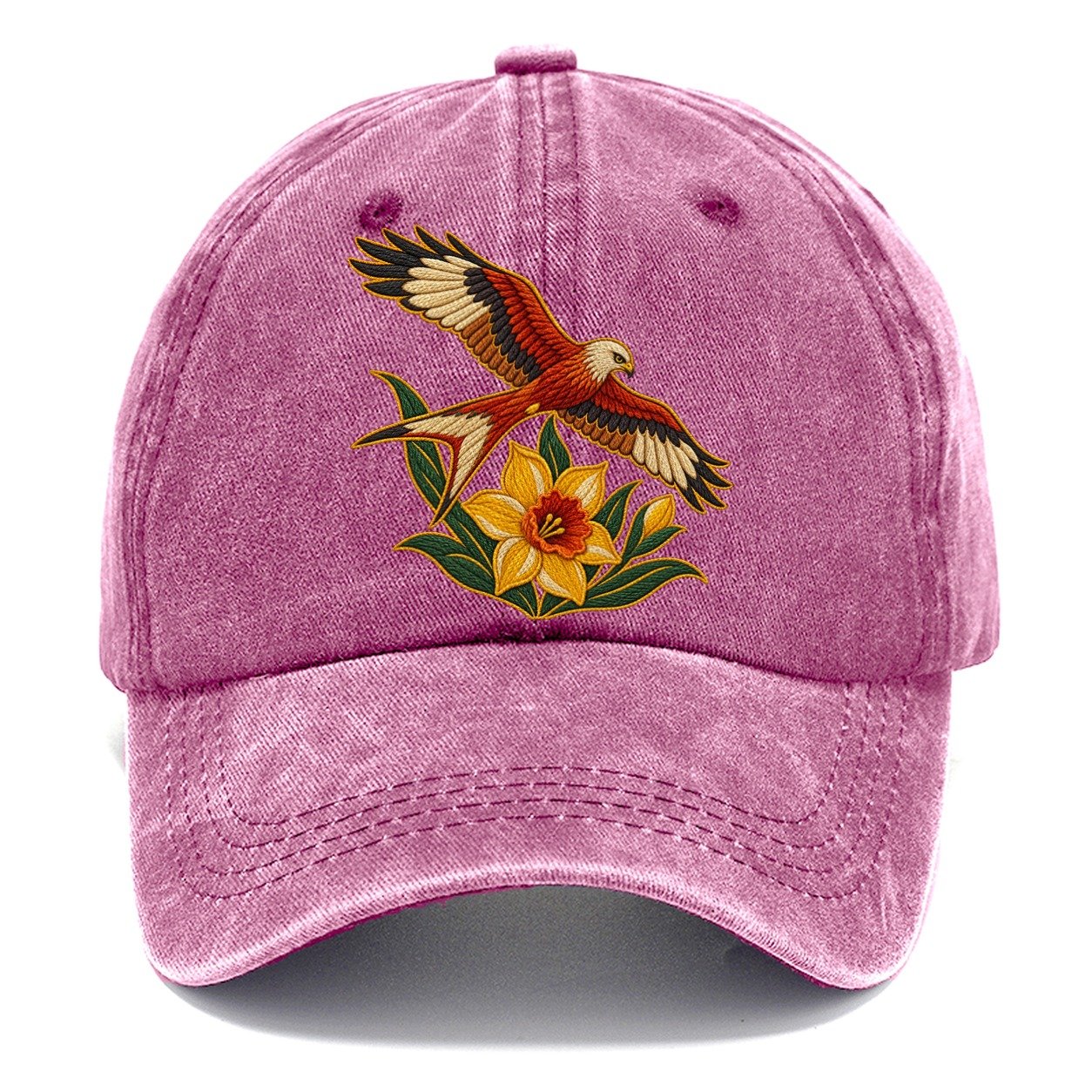 Welsh Daffodil And Red Kite Uk Culture Heritage Classic Cap – Dusty Rose