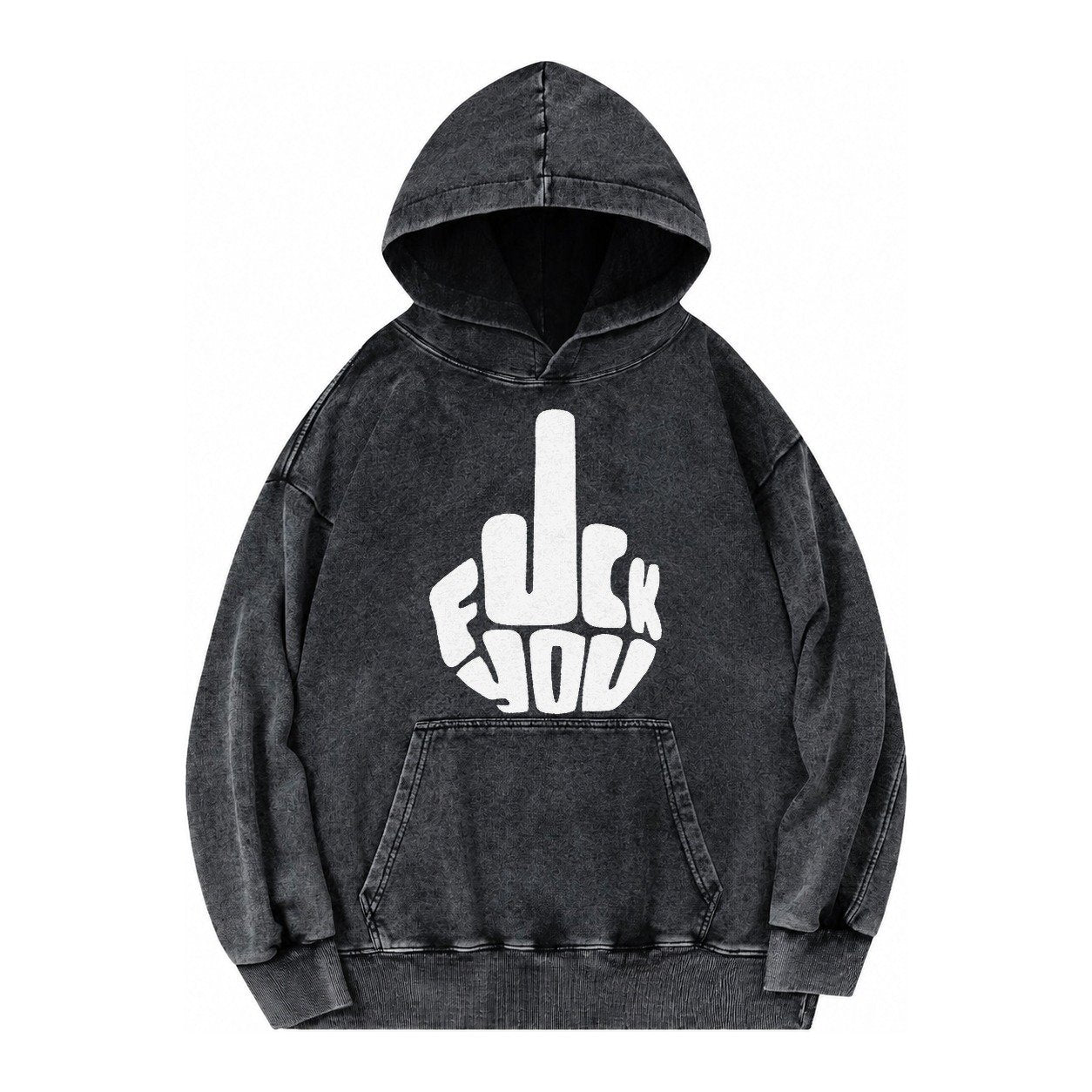 Fuck You Vintage Washed Hoodie – Black