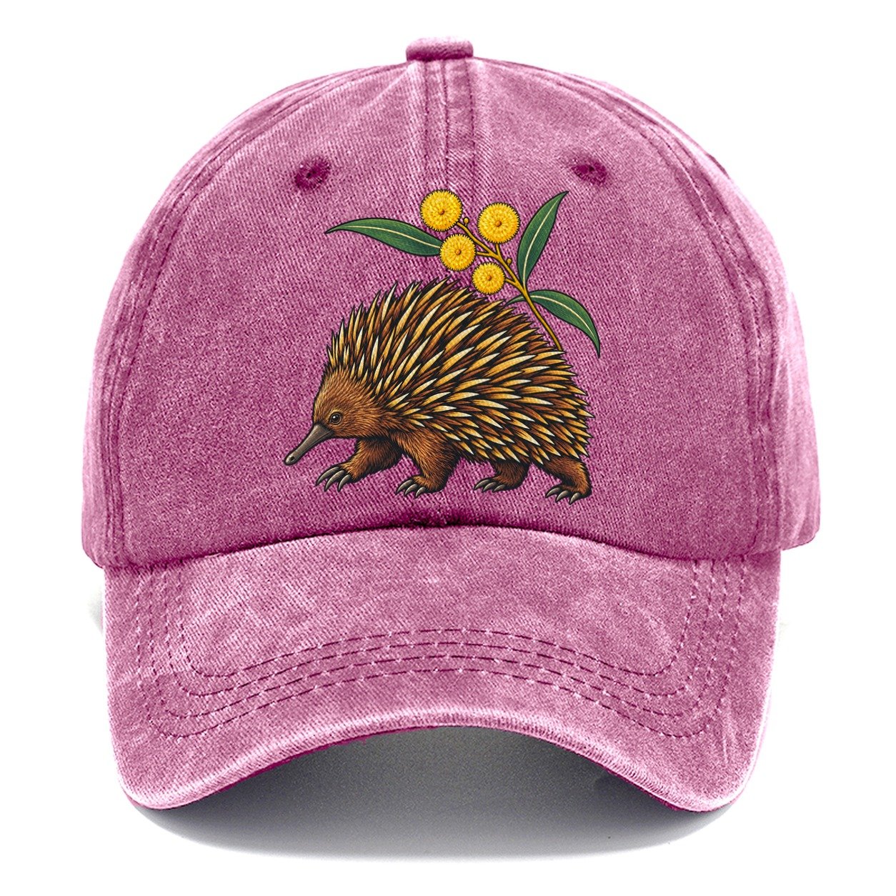 Short Beaked Echidna And Golden Wattle Australia Cultural Icons Classic Cap – Dusty Rose