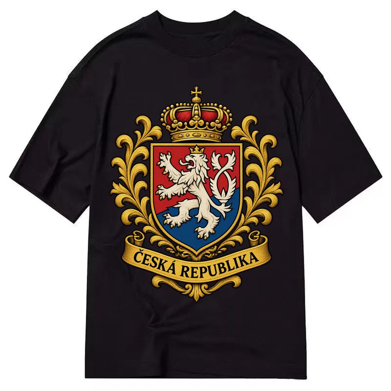 Czech Republic Lion Classic T-shirt – Black