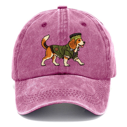 One Beagle In Halloween Costume Frankenstein S Monster With Neck Bolts And A Flat Top Head Patch Halloween Dog Parade Classic Cap – Dusty Rose