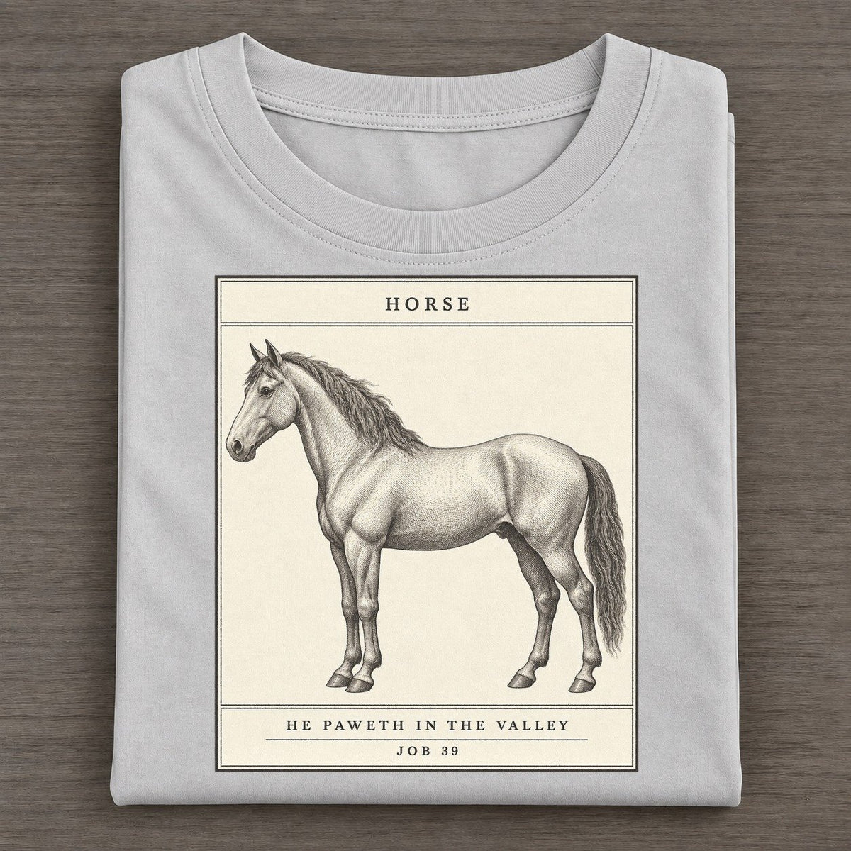 Horse Specimen Plate Creature Canticle Classic T-shirt – Grey