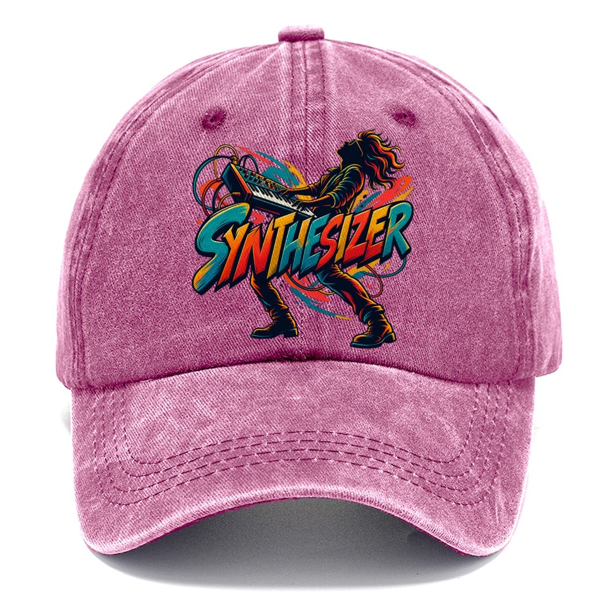 Synthesizer Wordmark Music Instruments Classic Cap – Dusty Rose