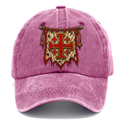 Tattered Crusader Banner Jerusalem Cross Classic Cap – Dusty Rose
