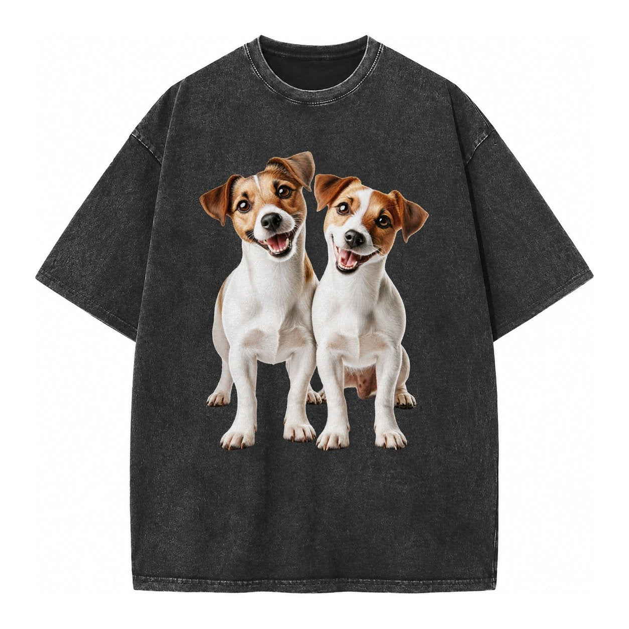 Two Jack Russels Vintage T-shirt – Black