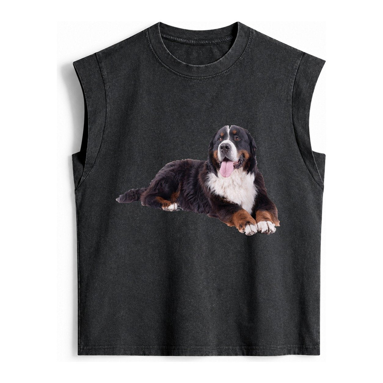 Bernese Mountain Dog Vintage Washed Tank – Black