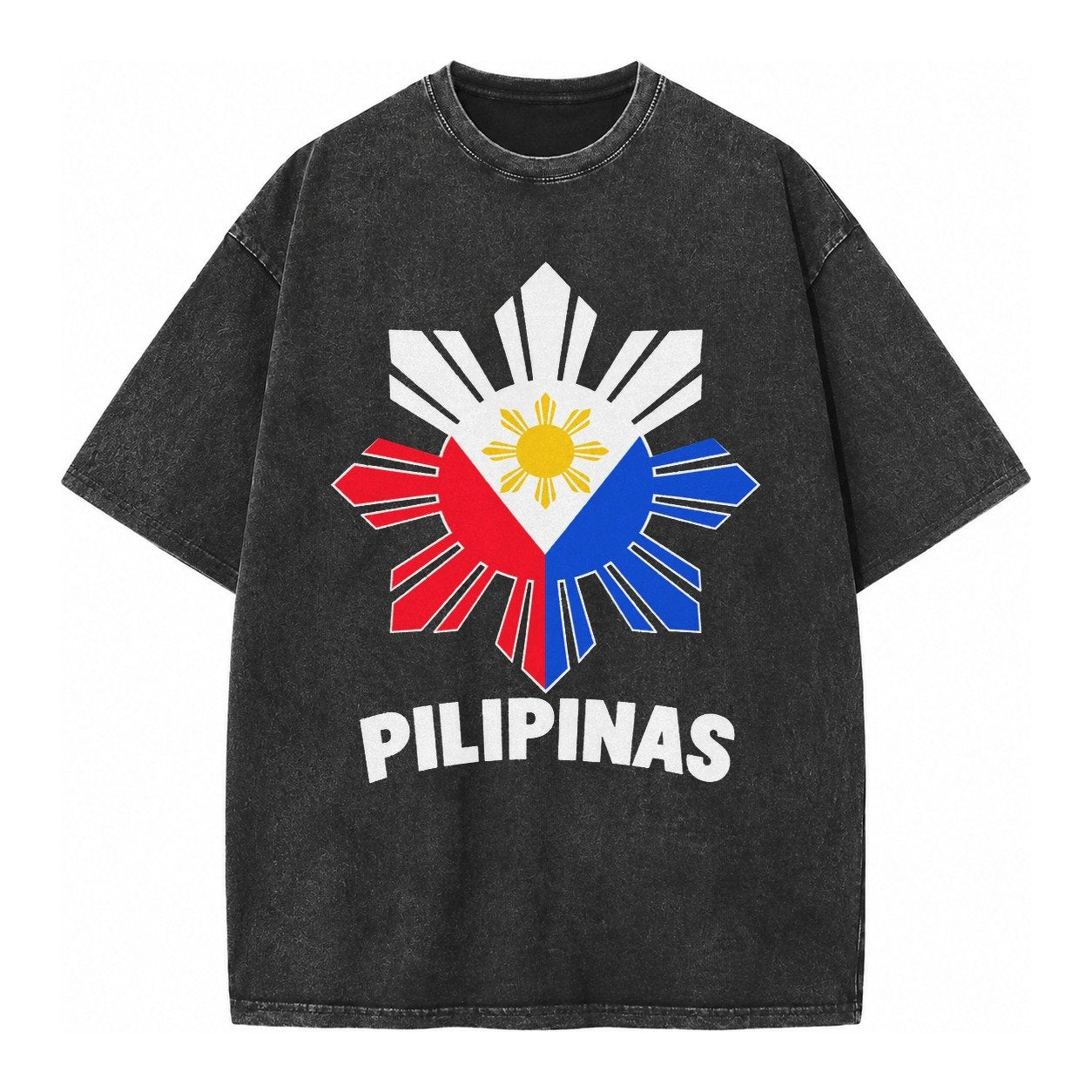Philippines Sun Stars Vintage T-shirt – Black