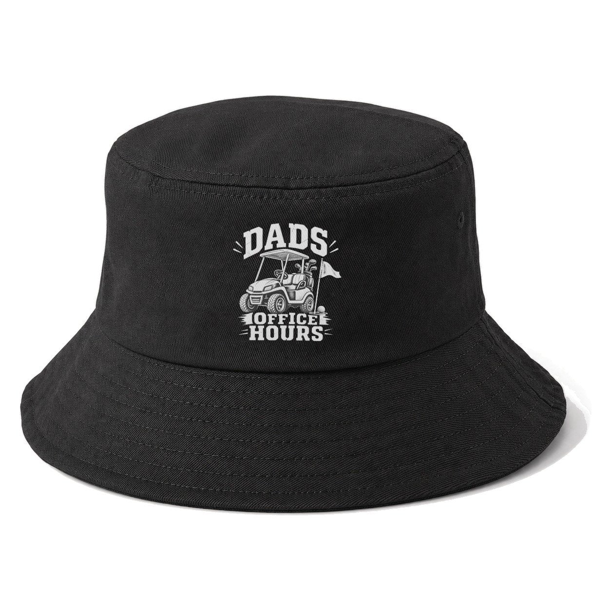 Dads Office Hours Golf Life Bucket Hat – Black