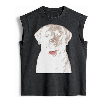 Labrador Friendly Family Vintage Washed Tank – Black