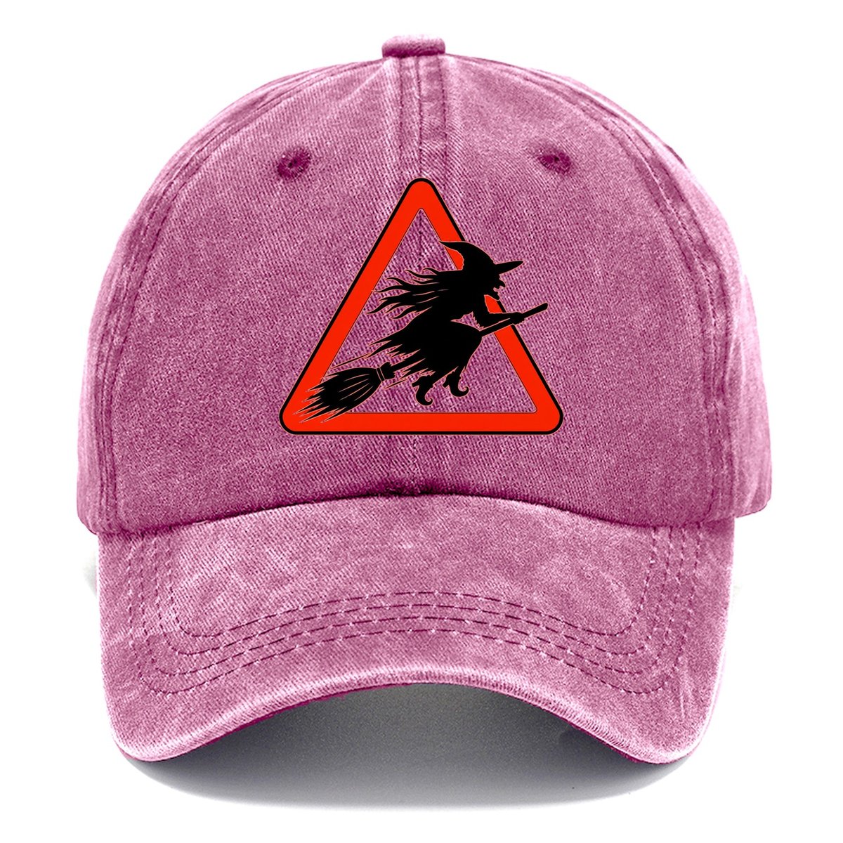 Witch Crossing Warning Sign Classic Cap – Dusty Rose