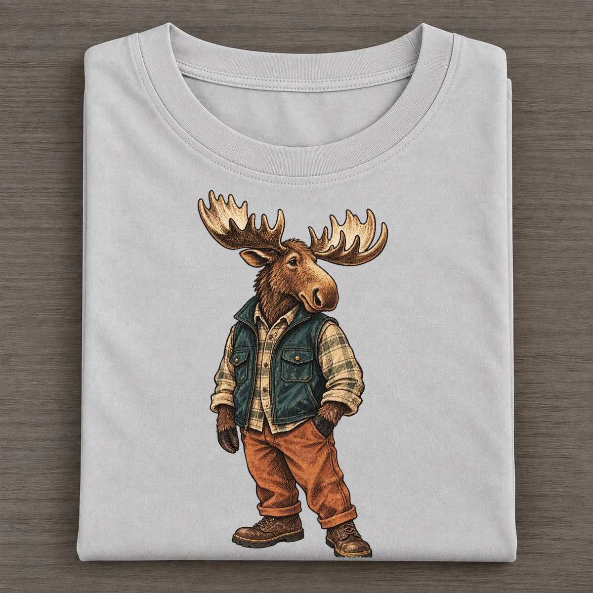 Moose Wardrobe Portrait Wild Wardrobe Portraits Classic T-shirt – Grey