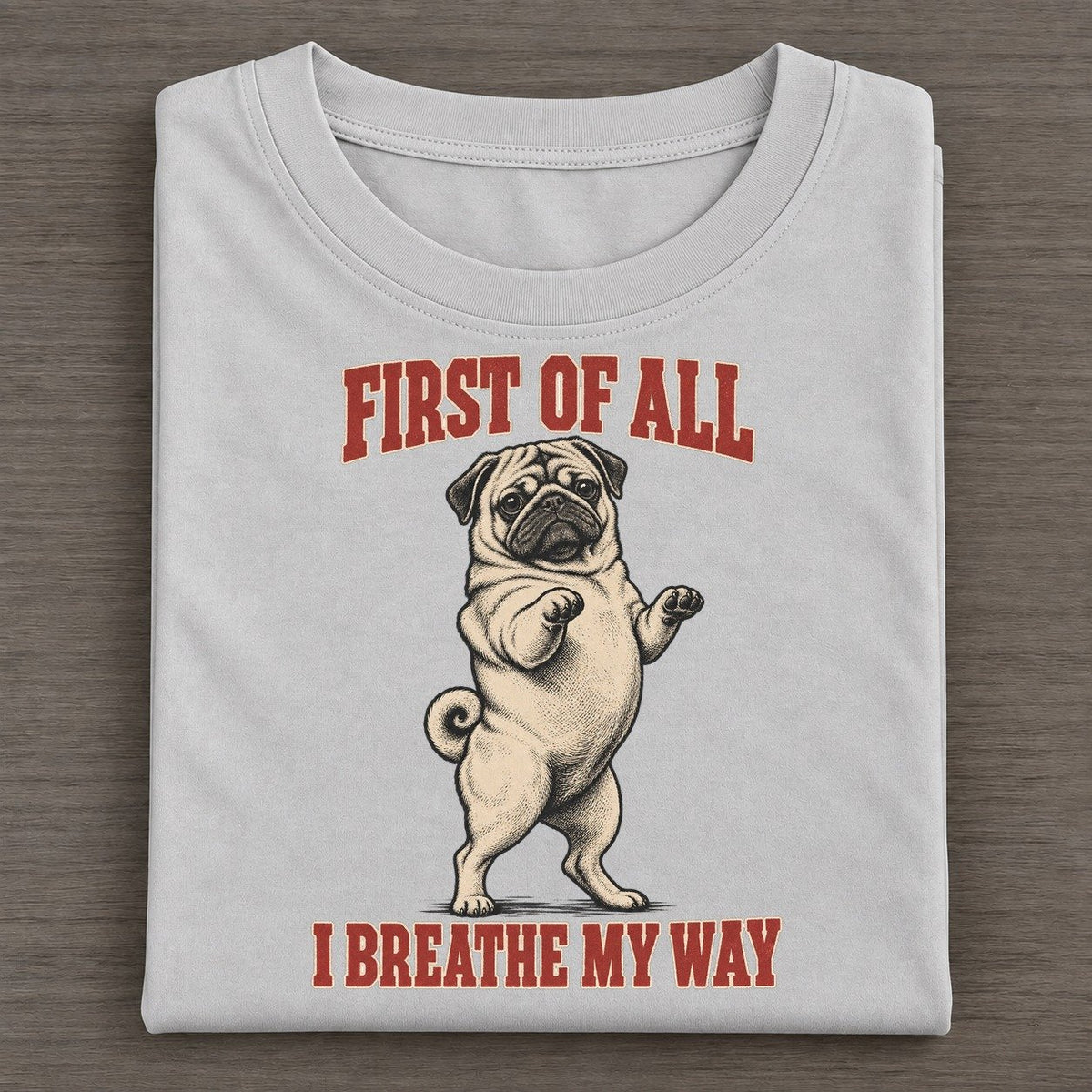 Pug Dog Declarations Classic T-shirt – Grey