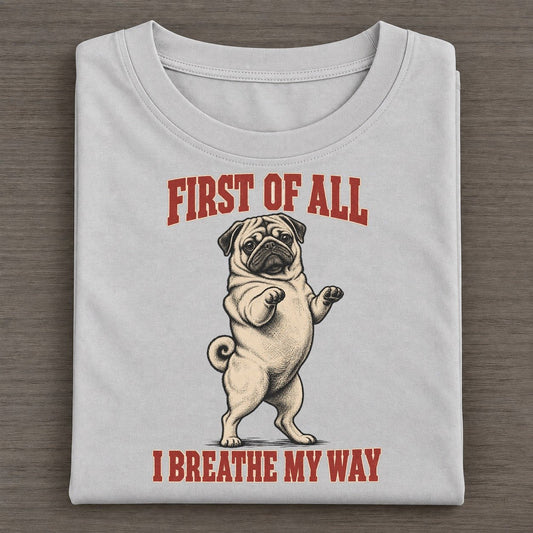 Pug Dog Declarations Classic T-shirt – Grey