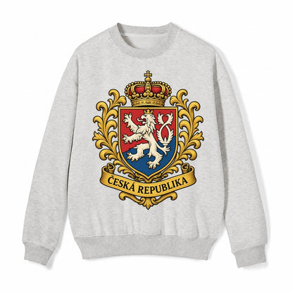 Czech Republic Lion Fleece Sweatshirt – Light Gray
