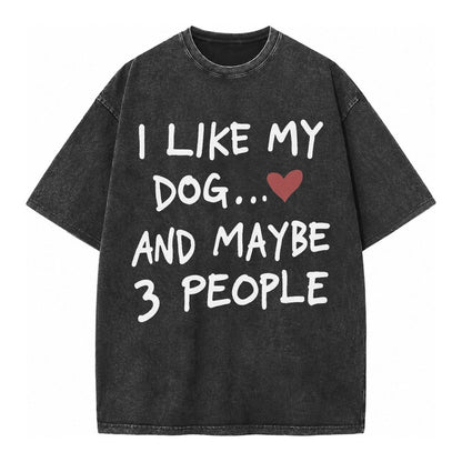 Dog Maybe 3 People Vintage T-shirt – Black