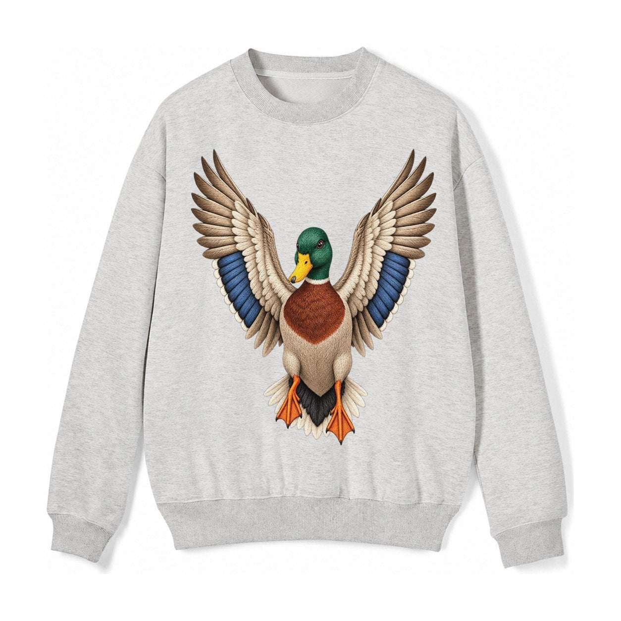 Mallard Majesty Fleece Sweatshirt – Light Gray