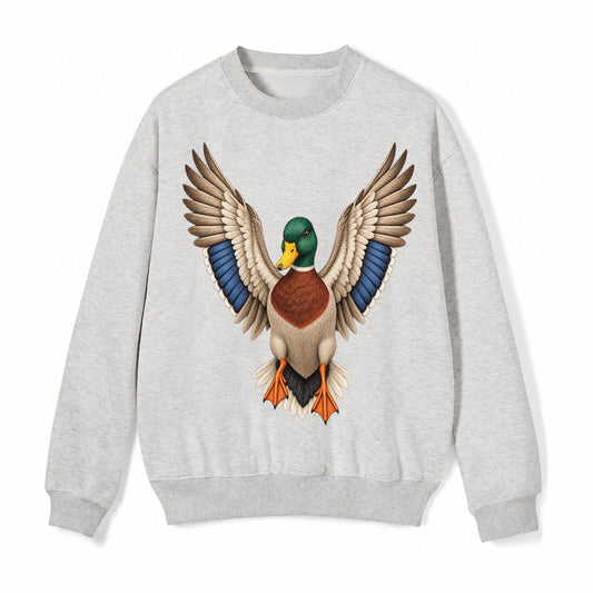 Mallard Majesty Fleece Sweatshirt – Light Gray