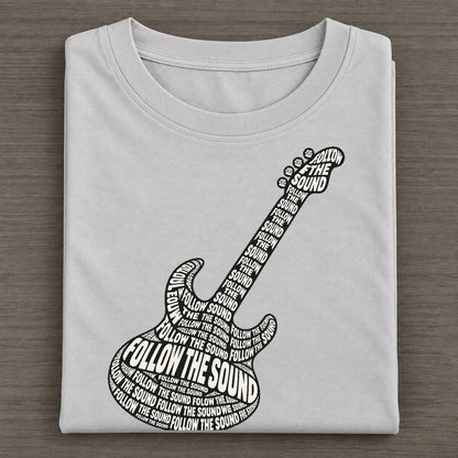 Electric Guitar Neck Phrase Silhouette Classic T-shirt – Grey