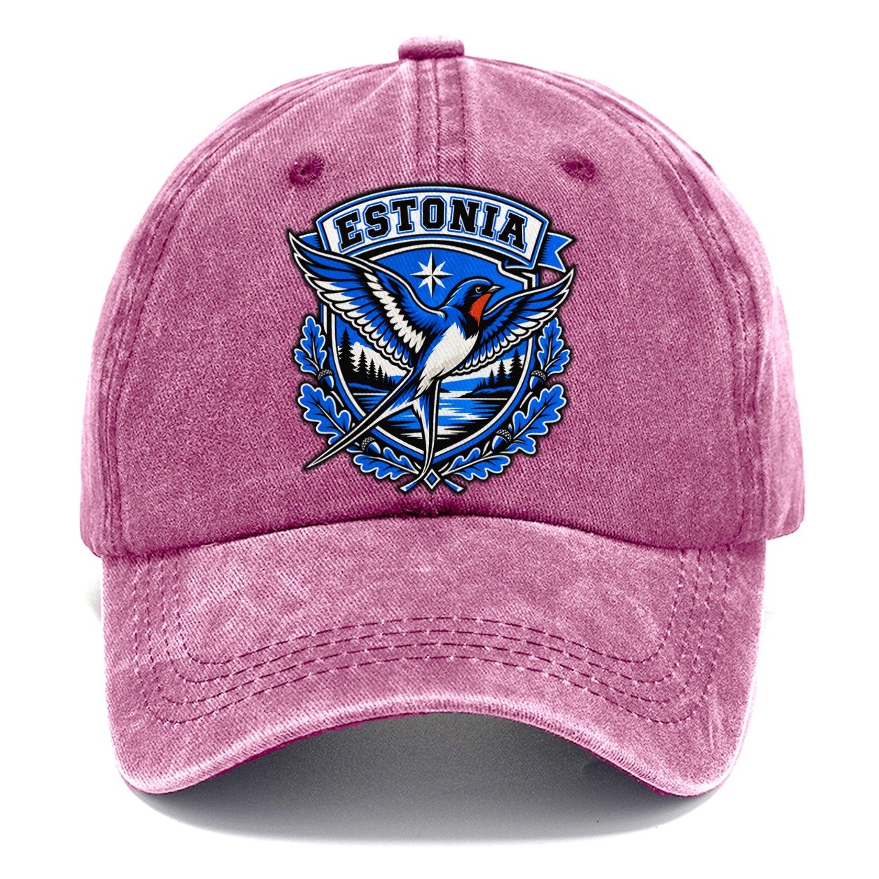 Estonia Retro Badge Country Logos Classic Cap – Dusty Rose