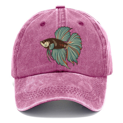 Betta Fin Silhouette Aquarium Keeping Classic Cap – Dusty Rose